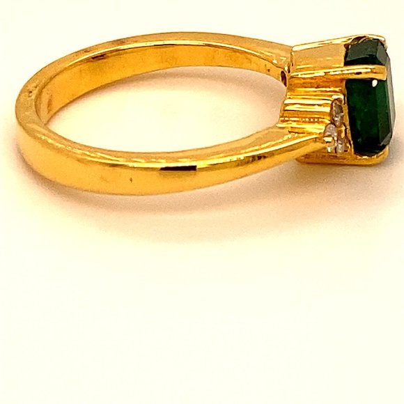 Emerald 1.60ct Diamonds Solid 18K Gold Ring - Picture 3 of 6